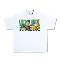 White lucky dude Urban Heavy Tee - MaliasSmallBusiness
