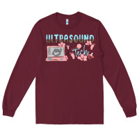 Burgundy ultrasound tech Long Sleeve Tee - MaliasSmallBusiness