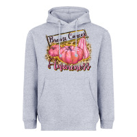 Heather Grey breast cancer awareness Heavyweight Hoodie - texasbilliewilder