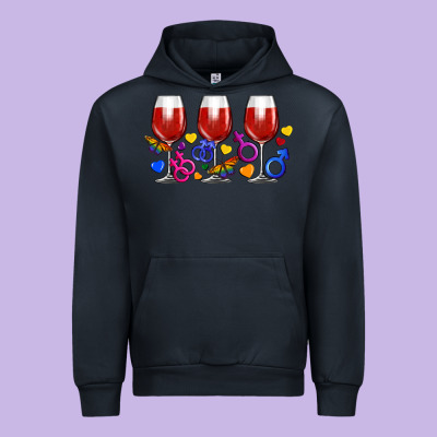 Pride Wine Cups Urban Hoodie Designed By Fadigitalartstudio