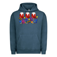 Pigment Midnight Navy pride wine cups Urban Hoodie - FaDigitalArtStudio
