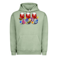 Pigment Oil Green pride wine cups Urban Hoodie - FaDigitalArtStudio