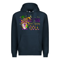 Navy Let the good times roll with gnome Premium Hoodie - HowdyJamesFarm