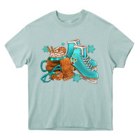 Arona Winter Ice Skating Boots And Coffee Heavy Core Tee - FaDigitalArtStudio
