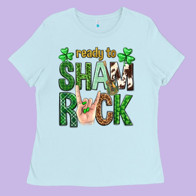 Ready To Shamrock St. Patrick's Day Ladies Tee Designed By Neo Western