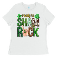 White Ready to shamrock St. Patrick's Day Ladies Tee - Neo Western