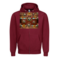 Burgundy seamless mexican sunflower tumbler design Zipper Hoodie - Jasminsmagicworld