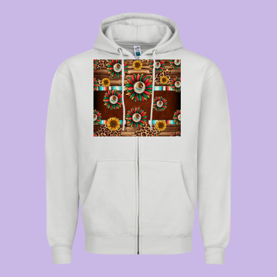 Seamless Mexican Sunflower Tumbler Design Zipper Hoodie Designed By Jasminsmagicworld