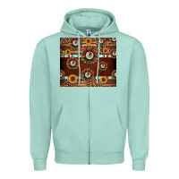 Seafoam seamless mexican sunflower tumbler design Zipper Hoodie - Jasminsmagicworld