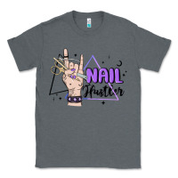 Charcoal Heather nail hustler Classic Tee - MaliasSmallBusiness