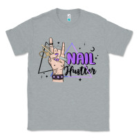Heather Grey nail hustler Classic Tee - MaliasSmallBusiness