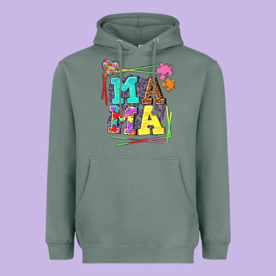 Autism Mama Heavyweight Hoodie Designed By Nancycooperartshop