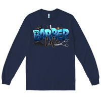Navy barber life Long Sleeve Tee - NancyCooperArtShop