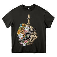Asphalt sensitive savage skeleton middle finger Heavy Core Tee - FaDigitalArtStudio