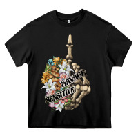Black sensitive savage skeleton middle finger Heavy Core Tee - FaDigitalArtStudio