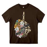 Chocolate Brown sensitive savage skeleton middle finger Heavy Core Tee - FaDigitalArtStudio