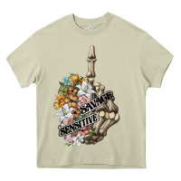 Mossy sensitive savage skeleton middle finger Heavy Core Tee - FaDigitalArtStudio
