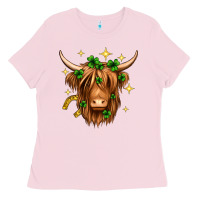 Bubblegum Pink St. Patrick's Day Highland Cow Ladies Tee - Neo Western