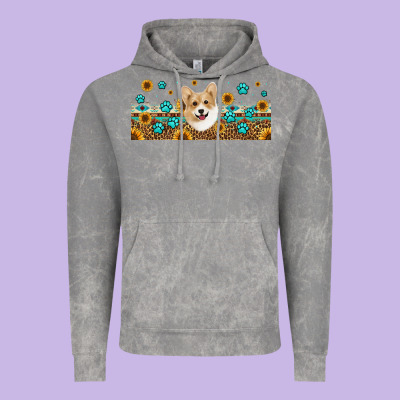 Western Corgi Dog Vintage Hoodie Designed By Jasminsmagicworld
