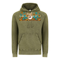 Vintage Olive western corgi dog Vintage Hoodie - Jasminsmagicworld