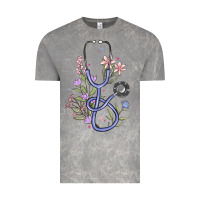 Cloud Rock floral stethoscope Vintage Tee - MaliasSmallBusiness
