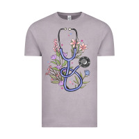 Vintage Zinc floral stethoscope Vintage Tee - MaliasSmallBusiness