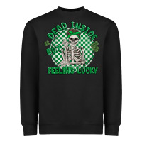 Black dead inside but feeling lucky Heavyweight Sweatshirt - MaliasSmallBusiness