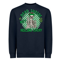 Navy dead inside but feeling lucky Heavyweight Sweatshirt - MaliasSmallBusiness