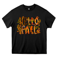Black hello fall Heavy Core Tee - RacoonDesign