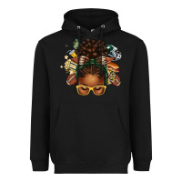 Black american football afro messy bun Heavyweight Hoodie - texasbilliewilder