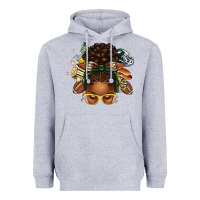 Heather Grey american football afro messy bun Heavyweight Hoodie - texasbilliewilder