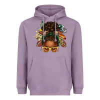 Lavender american football afro messy bun Heavyweight Hoodie - texasbilliewilder