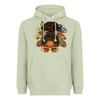 Matcha american football afro messy bun Heavyweight Hoodie - texasbilliewilder
