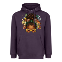 Plum american football afro messy bun Heavyweight Hoodie - texasbilliewilder
