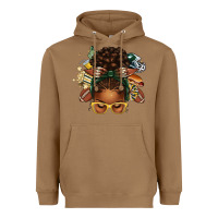 Toasted Coconut american football afro messy bun Heavyweight Hoodie - texasbilliewilder