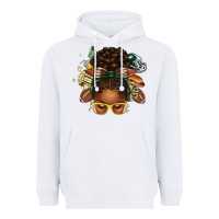 White american football afro messy bun Heavyweight Hoodie - texasbilliewilder