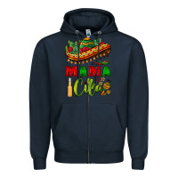 Navy mama cita sombrero Zipper Hoodie - BarkalooDesign