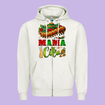 Mama Cita Sombrero Zipper Hoodie Designed By Barkaloodesign