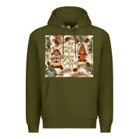 Army Green no talkie before coffee with gnomies Premium Hoodie - TumblerDesignByShophia
