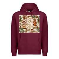 Burgundy no talkie before coffee with gnomies Premium Hoodie - TumblerDesignByShophia