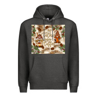 Charcoal Heather no talkie before coffee with gnomies Premium Hoodie - TumblerDesignByShophia