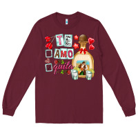 Burgundy te amo te quila Long Sleeve Tee - NancyCooperArtShop