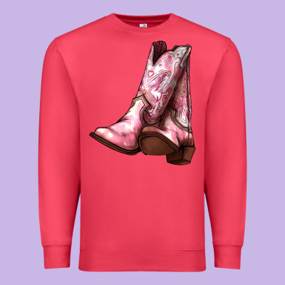 Cowgirl Boots Premium Sweatshirt Designed By Howdyjamesfarm