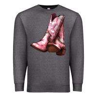 Charcoal Heather Cowgirl boots Premium Sweatshirt - HowdyJamesFarm