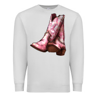 Dove Grey Cowgirl boots Premium Sweatshirt - HowdyJamesFarm