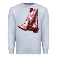 Heather Grey Cowgirl boots Premium Sweatshirt - HowdyJamesFarm