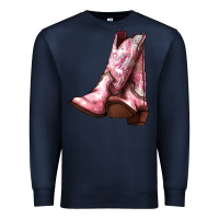 Navy Cowgirl boots Premium Sweatshirt - HowdyJamesFarm