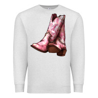 Oatmeal Heather Cowgirl boots Premium Sweatshirt - HowdyJamesFarm