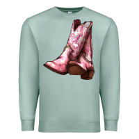 Seafoam Cowgirl boots Premium Sweatshirt - HowdyJamesFarm