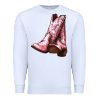 White Cowgirl boots Premium Sweatshirt - HowdyJamesFarm